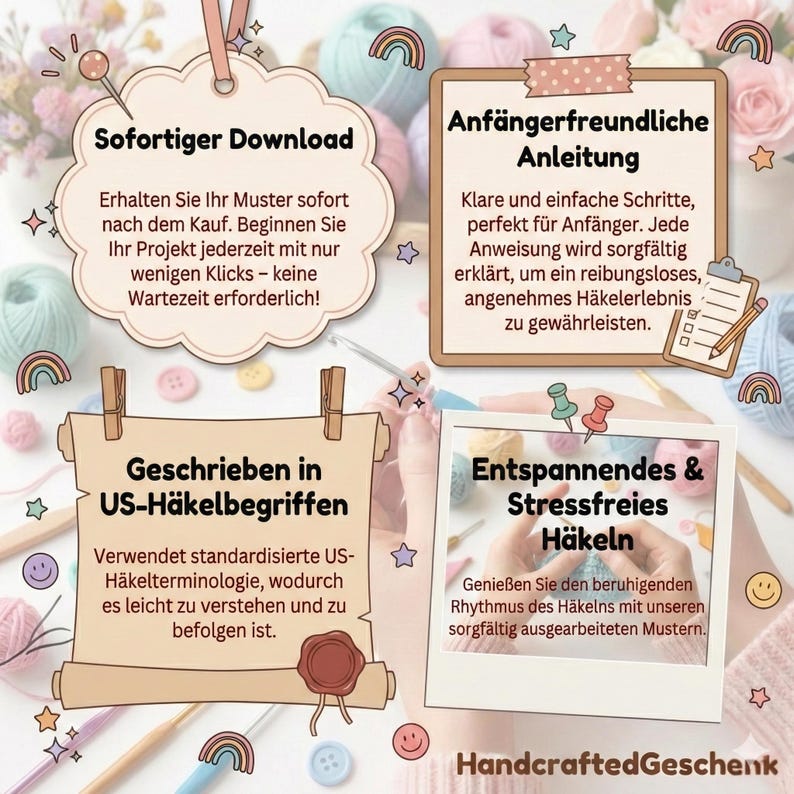 Häkelanleitung Ostereier (PDF Deutsch) – Osterdeko häkeln – Osterei Anhänger/Ornament – Easter Crochet Pattern Bild 8