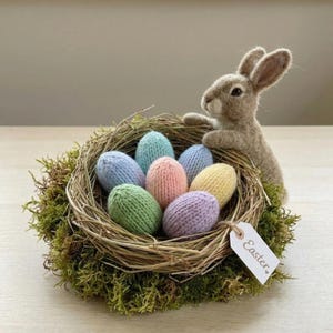 Needle Felted Easter Eggs Set, Pastel Felt Eggs, Wool Egg Ornaments, Easter Tree Decor, Basket Fillers, Waldorf Inspired Spring Decor image 15