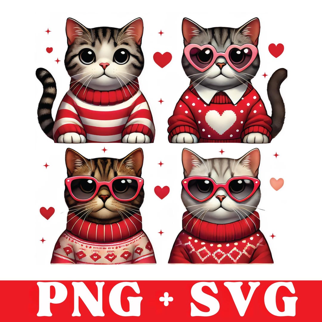 Valentine Cat Png, Valentine PNG, Heart Love Png, Cat Valentine Png ...