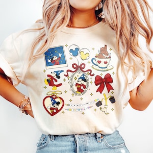 Vintage Cartoon Sorcerer Comfort Colors T-shirts, Fantasmic Mouse Magic Wizard Shirts, Magic Balloon Mouse Coquette Bow, Magic Show Est 1992