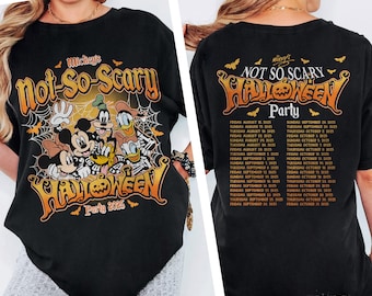 Mickey&#39;s Not So Scary Halloween Party 2025 2 Sided Comfort Colors Shirt, Disney Halloween Party Shirt, Mickey and Friends Halloween Shirt