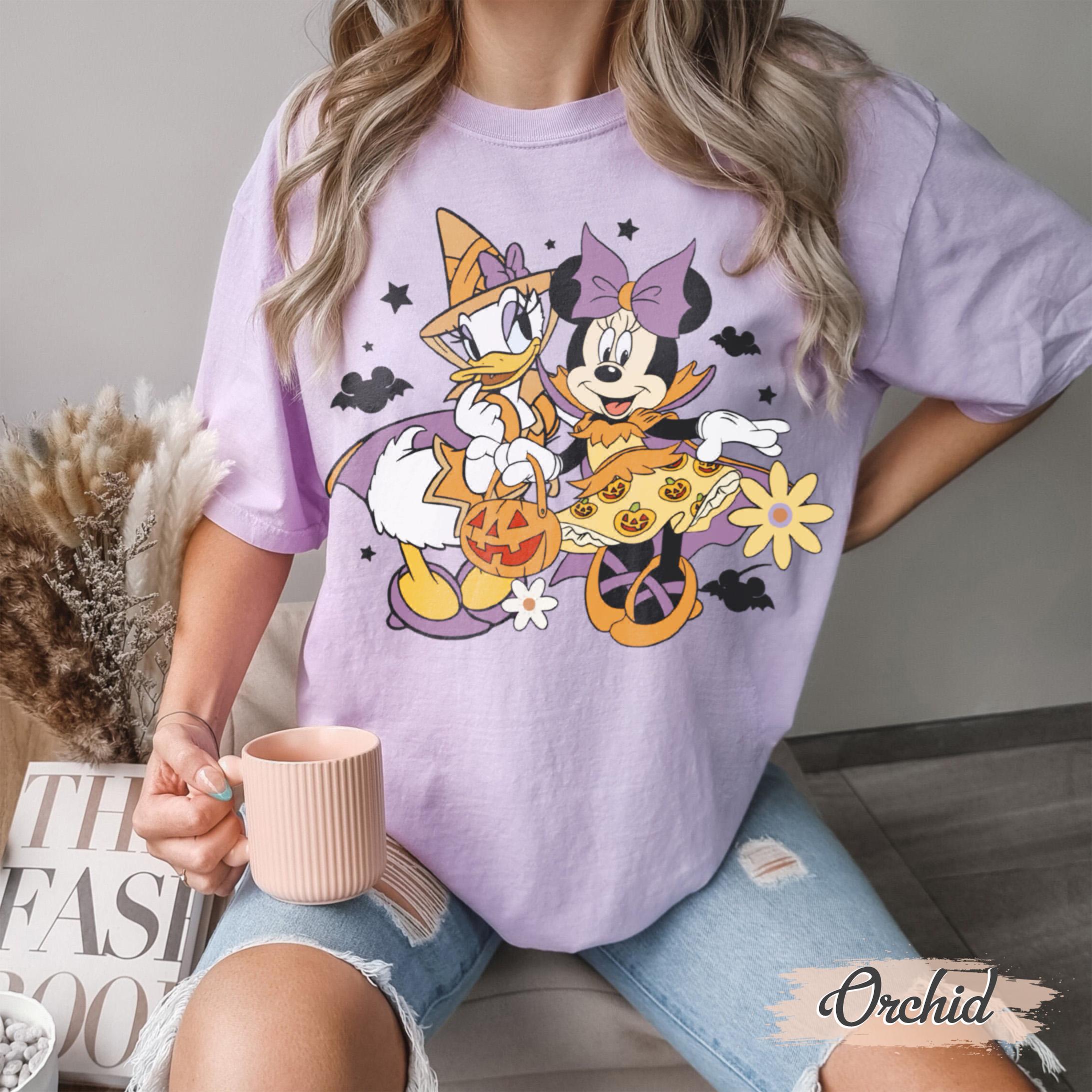 Vintage Minnie Daisy Halloween Comfort Colors Shirt, Disney Halloween Shirt, WDW Disneyland Halloween Girls Trip 2025, Besties Halloween Tee