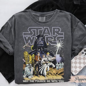 Retro Star Wars Shirt, Vintage Star Wars T-Shirt, May The Force Be With You Shirt, Darth Vader Graphic Tee, Classic Movie Poster Shirt