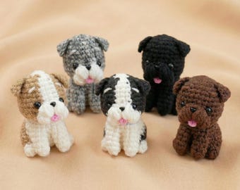 ミニシュナウザーのかぎ針編みパターン：コスモパピーあみぐるみ（PDF