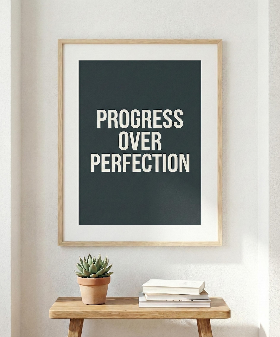 Progress Over Perfection Print, Motivational Typography (PNG Digital ...