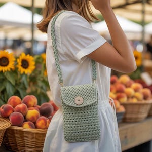 Gehaakt telefoontasje crossbody, patroon gehaakt telefoonzakje, patroon kleine portemonnee, DIY zomer gehaakte tas, gehaakte patronen telefoonzakjes