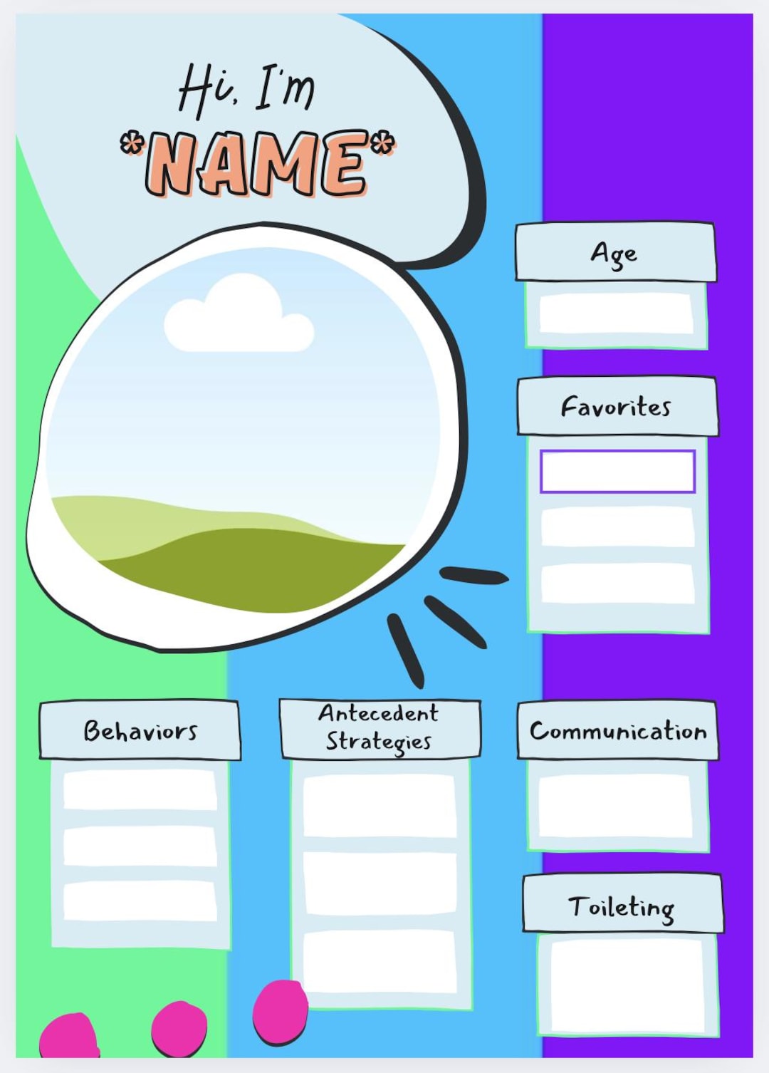 All About Me Template - Etsy