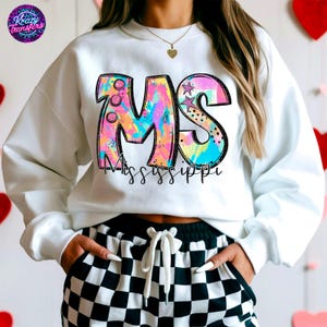 Mississippi MS Sweatshirt – Trendy State Pride Crewneck – Stylish Mississippi Apparel - Crewneck Sweatshirt