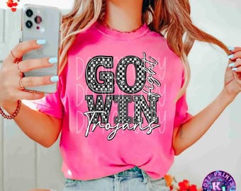 Rhinestone Go Fight Win Trojans Design DTF Transfer | Ready For Press | Sublimation Transfer | Premium Quality DTF | Stylish DTF |