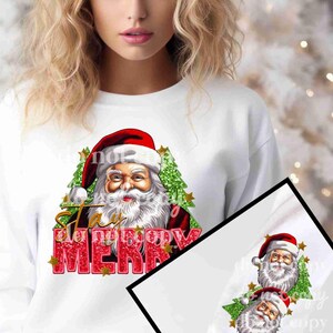 Bleib frohe Weihnachten Design DTF Transfer Print - Front & Sleeve Design inklusive