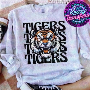 Stunning and Fierce Tigers design DTF (Direct To Film) Transfer | Ready for press | Premium quality dtf | Print for Custom Apparel
