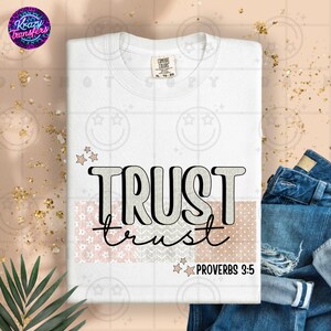 Trust in the Lord T-Shirt | Proverbs 3:5 Scripture Tee | Christian Faith Shirt | Bible Verse Encouragement Shirt | Trust God Graphic Tee