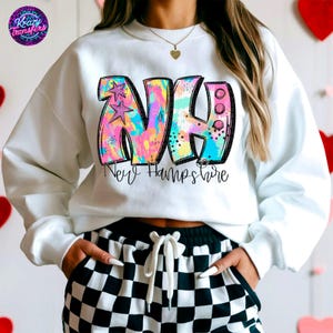 New Hampshire NH Sweatshirt – Colorful State Pride Pullover – Cozy & Trendy New England Apparel - Crewneck Sweatshirt