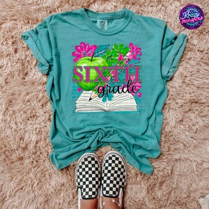 Sixth Grade Student T-Shirt | Cute Back to School Apple Shirt | Unisex Grade Level Tee for Students