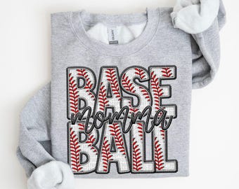 Faux Baseball Momma Design DTF Transfer Print for Apparel & More | Custom SVG, Sublimation Print