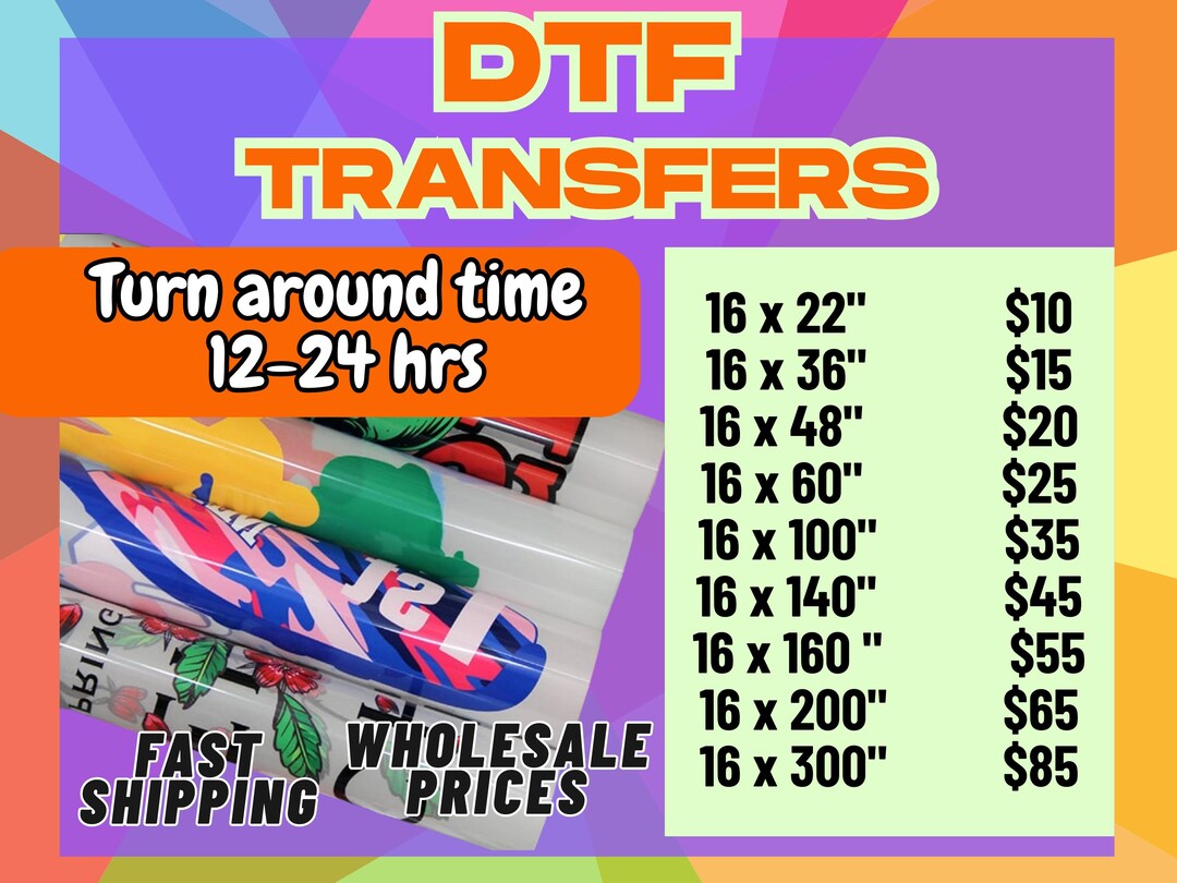 Custom DTF Heat Transfer: Ready to Press, Full Color Gang Sheet - Etsy
