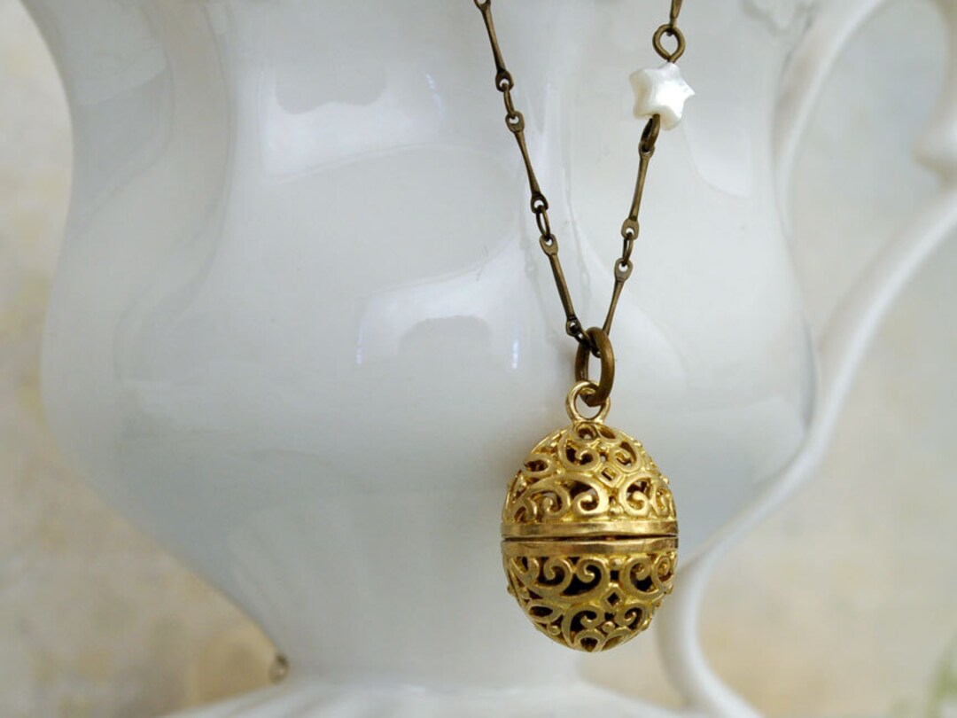 SCENT LOCKET Solid Brass Scent Locket Necklace With Star Etsy