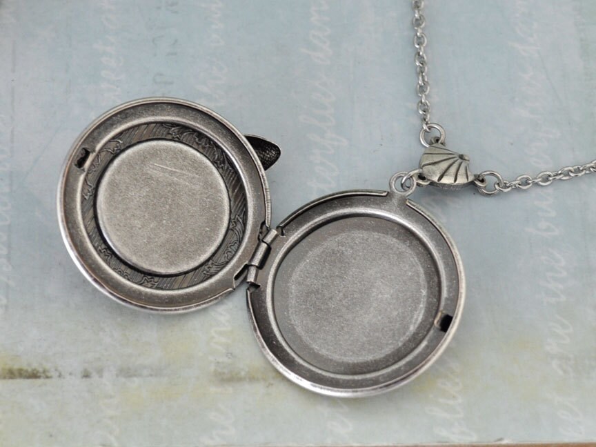 Turtle Locket Silver Locket, Turtle Locket, UNDER THE SEA, Silver Turtle Floral ...