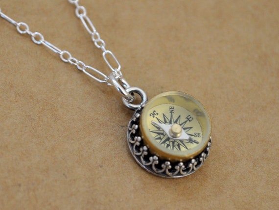 Etsy hotsell compass necklace