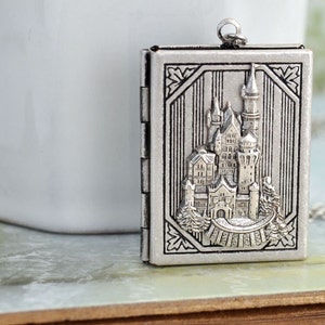 silver locket necklace, castle locket, fairy tale locket, ONCE UPON A TIME, castle locket necklace, the magic kingdom,