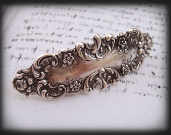 VICTORIAN BARRETTE in antique silver