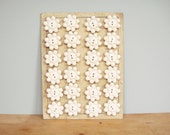 Vintage Button Card - 24 White Flower-Shaped Buttons on Original Card