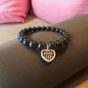 Black Tourmaline 8.5mm Beaded Bracelet, Healing Crystal, Gifts for Her, Stretch Bracelet, 100% Natural Black Tourmaline Beads