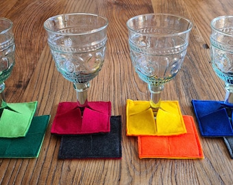 PUnty®, set da 4, sottobicchieri permanenti, regalo perfetto, pratici, in feltro, nuovi