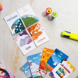 Cartes éducatives puzzle - Apprenez les saisons en s'amusant !