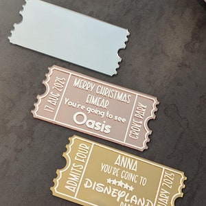 Personalisierte Acryl-Eintrittskarte, benutzerdefinierte Ereignis, Urlaub, Spa-Gutschein, Geburtstag, Geschenk, Weihnachten, Erlebnis