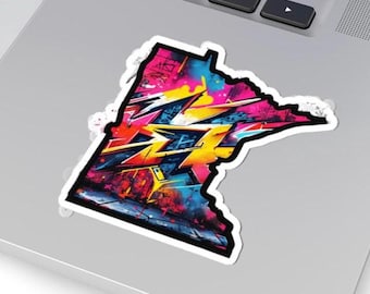 Minnesota State Sticker | Abstract Design, Laptop Decal