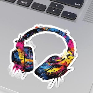 Colorful Music Sticker, Music is my therapy, Vinyl Decor, Vibrant laptop stickers available in multiple sizes