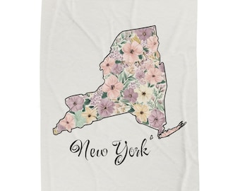 Manta de Nueva York, manta floral de Nueva York, Nueva York, mapa de Nueva York, manta acogedora para los amantes de Nueva York, decoración del hogar de Nueva York