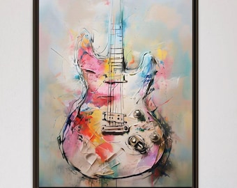 Guitar Gifts Guitar Wall Art Music Poster Acoustic Guitar Canvas Gift for Musician