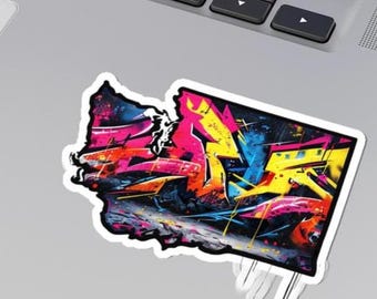 Washington State Sticker | Vibrant Abstract WA Decal