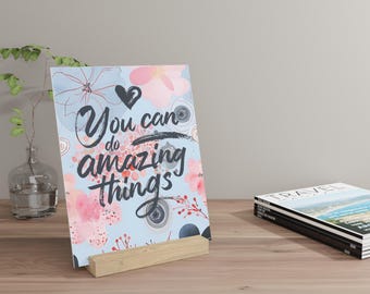 Decoración de cubículos: Letrero acrílico "Puedes hacer cosas increíbles" para escritorio / Decoración inspiradora de oficina / Arte motivacional para cubículos / Regalo de aliento