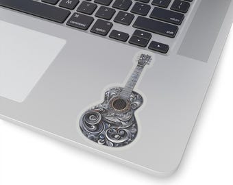 Pegatinas musicales para regalar en guitarra, pegatinas musicales para músicos y profesores de música.