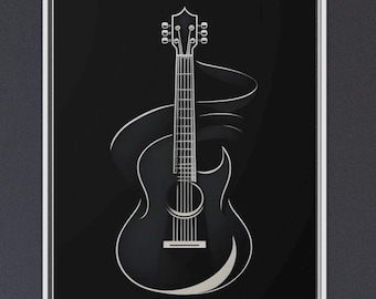 Guitar Gifts Guitar Wall Art Music Poster Acoustic Guitar Canvas Gift for Musician