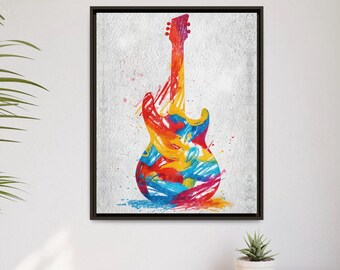 Acoustic Guitar Canvas Print: Modern Music Wall Art
