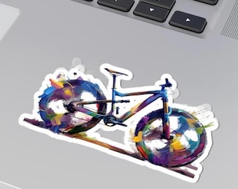Pegatina de bicicleta de montaña, calcomanía de neón para ciclismo MTB, regalo para ciclistas de montaña, pegatina de vinilo para amantes de la bicicleta para portátil, botella de agua y casco.