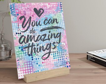 Decoración de cubículos: Letrero acrílico "Puedes hacer cosas increíbles" para escritorio / Decoración inspiradora de oficina / Arte motivacional para cubículos / Regalo de aliento