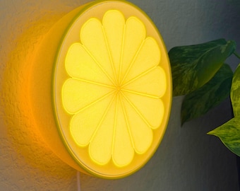 Zitronen-Nachtlicht, Küchendeko, Frucht-Wandkunst, süße gelbe Tischlampe, Zitronenscheiben-Regaldeko, sommerliche Küchen-Einweihungsgeschenkidee