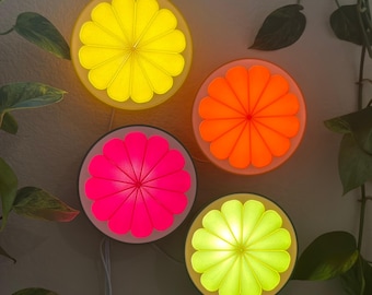 Nachtlicht-Set mit Früchten, Zitrus-Wanddeko – Wählen Sie Ihre Frucht: Zitrone, Limette, Orange, Grapefruit – Küchendeko, originelle Wohndeko, Einzugsgeschenk