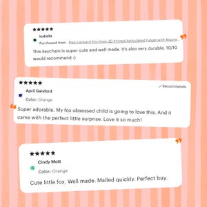 Five star customer reviews for snow leopard flexi keychain — super cute well made durable 10 out of 10 — articulated magnetic paws 3D printed leopard bag charm