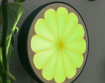 Nachtlicht in Form einer Limettenscheibe: Tropische Barwagen-Deko, originelle Regallampe (USB-betrieben)