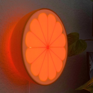 Orange Night Light Quirky Home Decor Retro Table Lamp Fruit Wall Art Orange Slice Dopamine Decor Colorful Room Desk Lamp Gift Idea