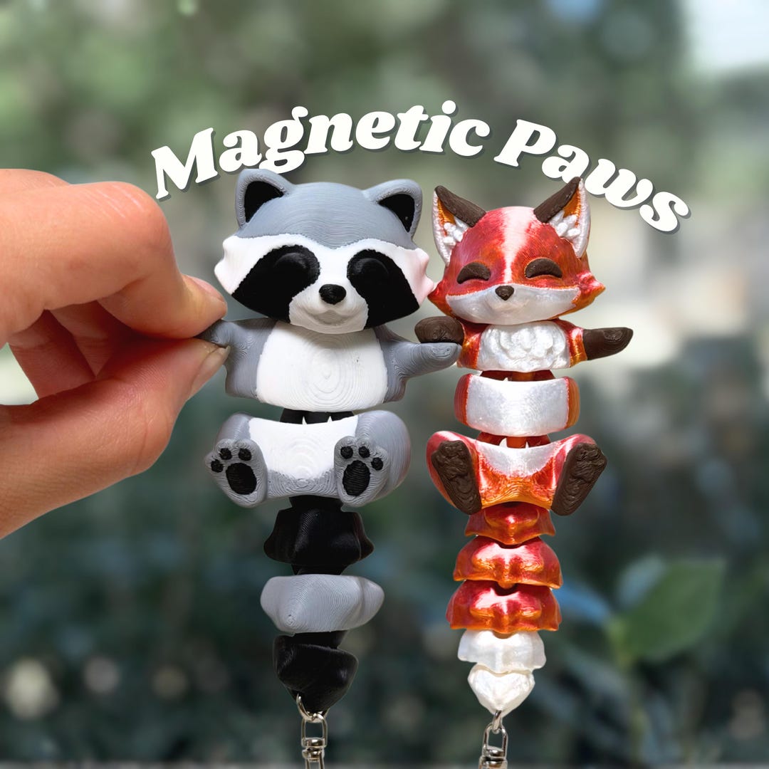 Pvc Raccoon Keychain Flexi Raccoon Keychain Trash Panda Articulated Fidget Magnetic Paws Bag ...