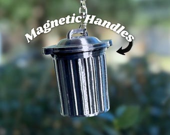 Mini Trash Can Keychain Funny Gag Gift 3D Printed Novelty Keychain Weird Unique Bag Charm White Elephant Gift Coworker Office Desk Accessory