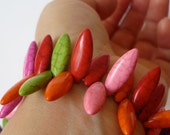 Multicolour soft howlite spikes for jewellery making bracelets, necklaces, earrings full strand or half strand