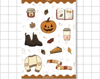 Fall Sticker Sheet - Stickers for Bullet Journaling - Stationary